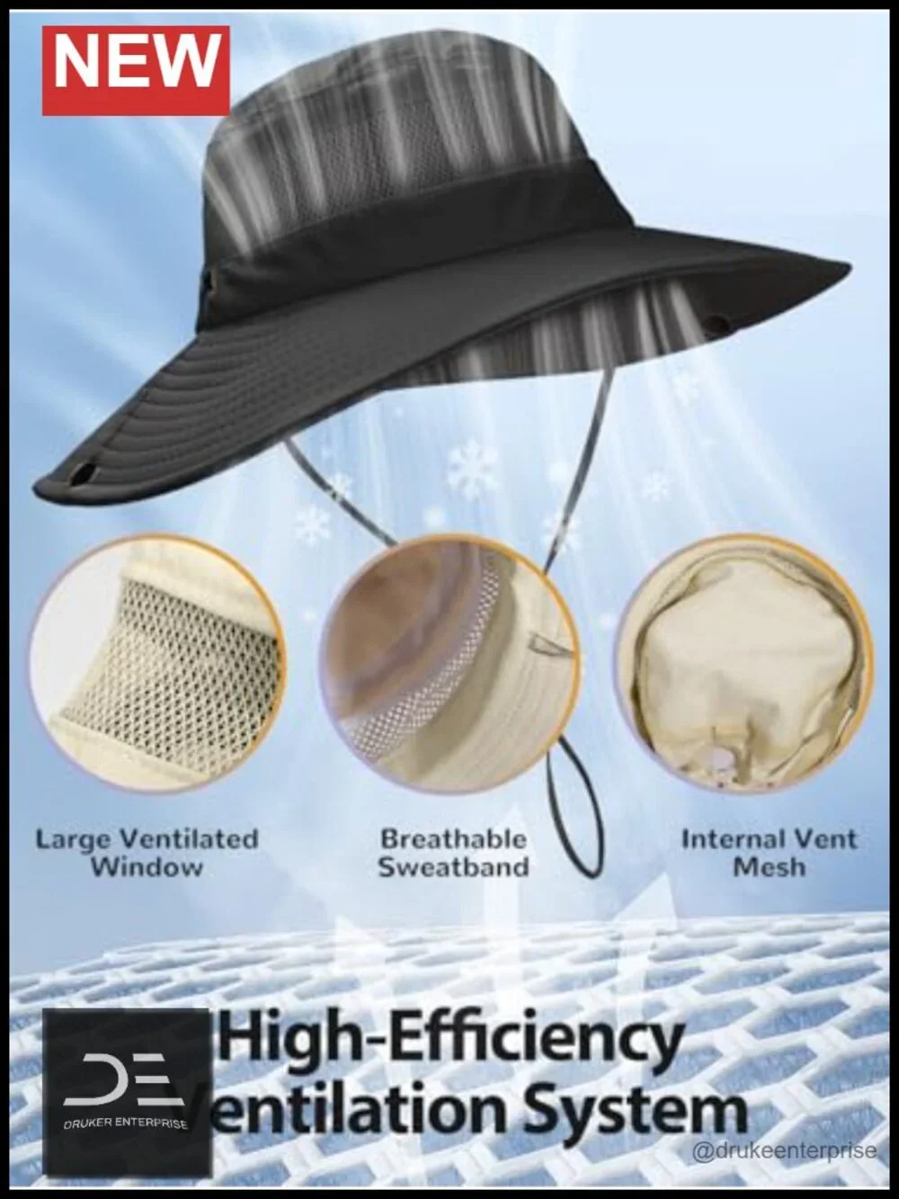 Bucket Sun Hat with Ponytail Hole UPF 50+ Waterproof for Women Hiking Fishing